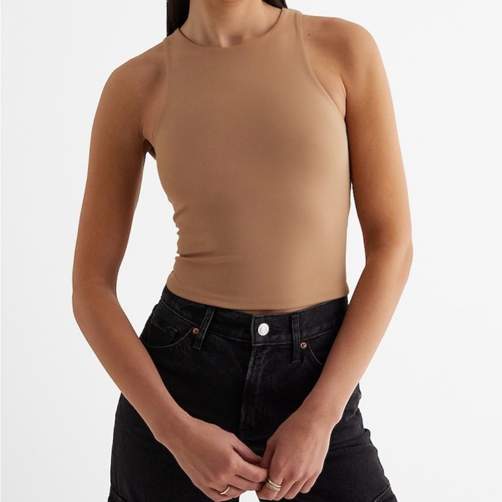 Express Tan Fitted Tank Top